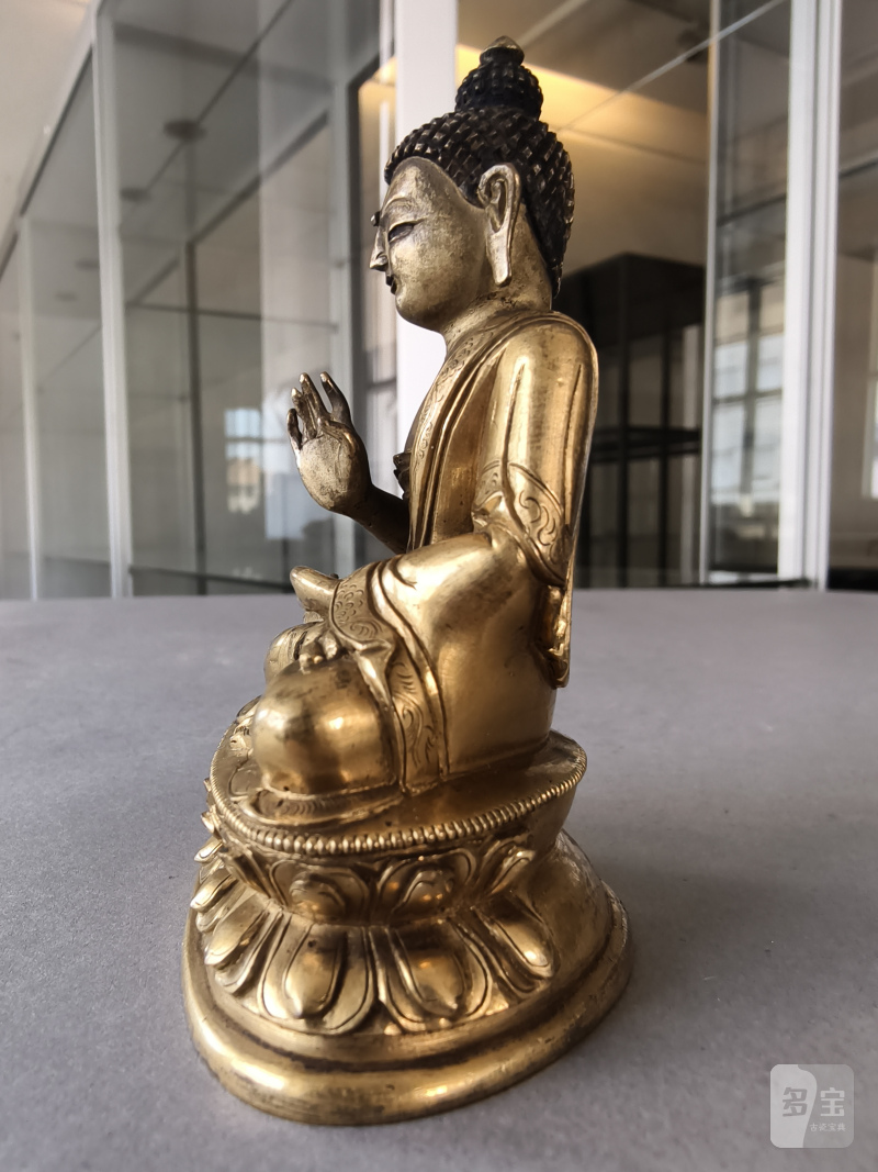 A PART-GILT BRONZE FIGURE OF BUDDHA SHAKYAMUNI - 图15